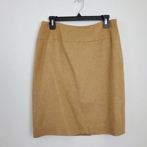 Talbots Camel Hair Straight Pencil Skirt Lined Size 10 Back Zip Career Italy EUC